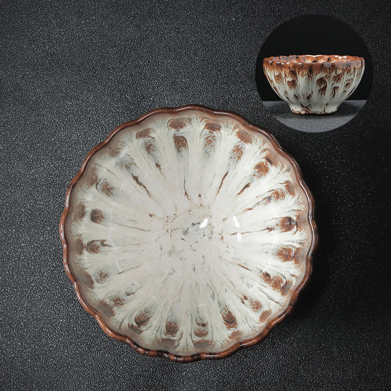 Ceașă de ceai ceramică cu glazură Tianmu, stil Jianzhan, pentru degustare de ceai, ceașcă individuală