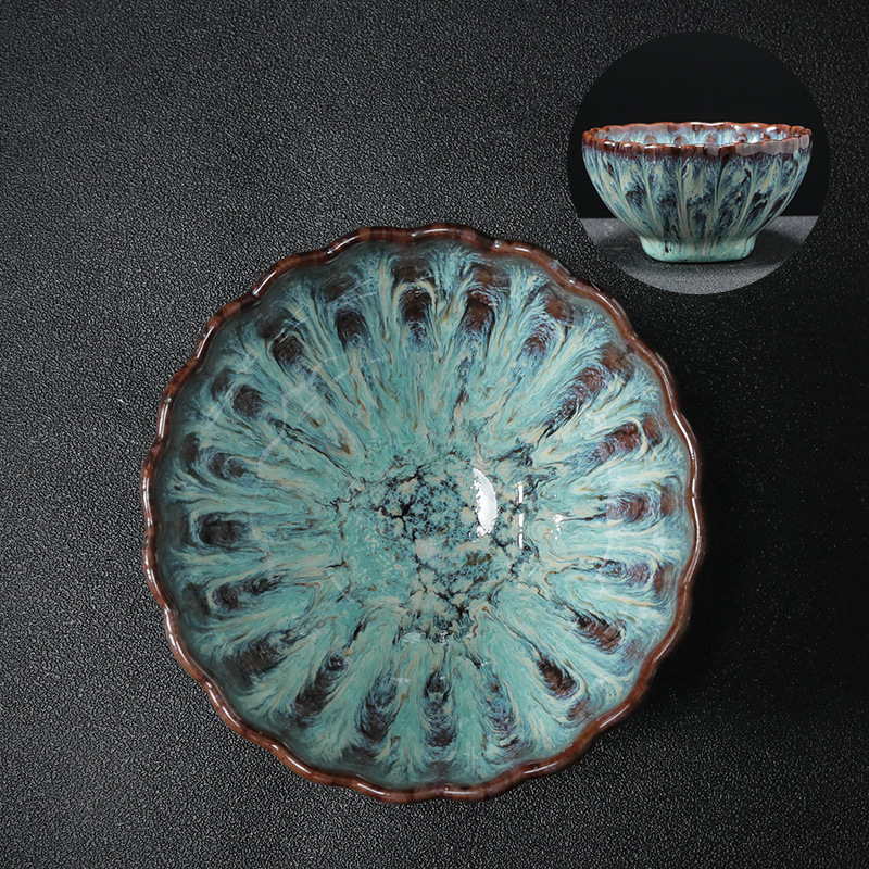 Ceașă de ceai ceramică cu glazură Tianmu, stil Jianzhan, pentru degustare de ceai, ceașcă individuală