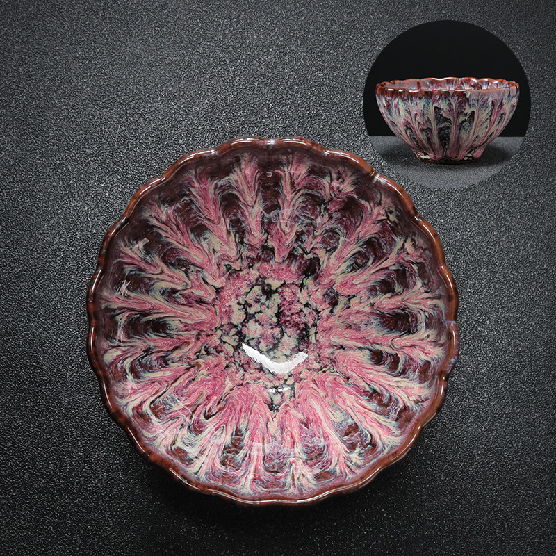 Ceașă de ceai ceramică cu glazură Tianmu, stil Jianzhan, pentru degustare de ceai, ceașcă individuală