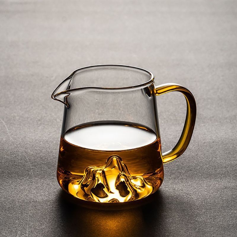 Cană de ceai din sticlă termorezistentă, transparentă, cu filtru încorporat și separator, protecție împotriva arsurilor