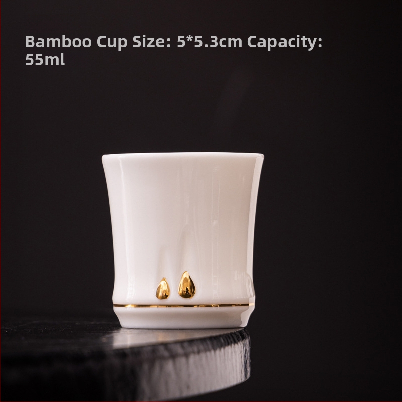 Ceainic din porțelan Ice Jade cu mâner lateral, Ceainic cu motiv Plum Blossom, Ceainic al satisfacției, Set ceramic de ceai cu 1 ceainic și 2 cești, Li Huiyi