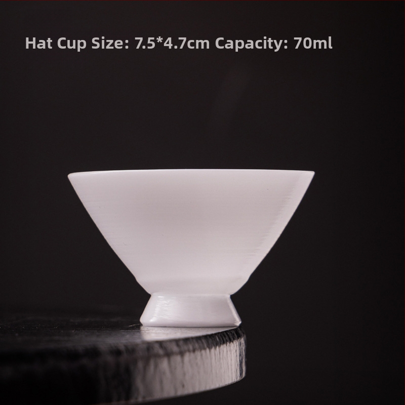 Ceainic din porțelan Ice Jade cu mâner lateral, Ceainic cu motiv Plum Blossom, Ceainic al satisfacției, Set ceramic de ceai cu 1 ceainic și 2 cești, Li Huiyi