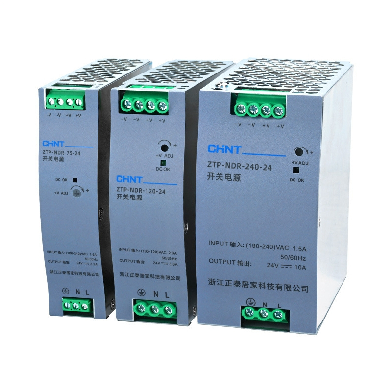 Chint ZTP захранване с превключване, монтаж върху DIN релса, AC-DC, 12V/24V, 36W/48W
