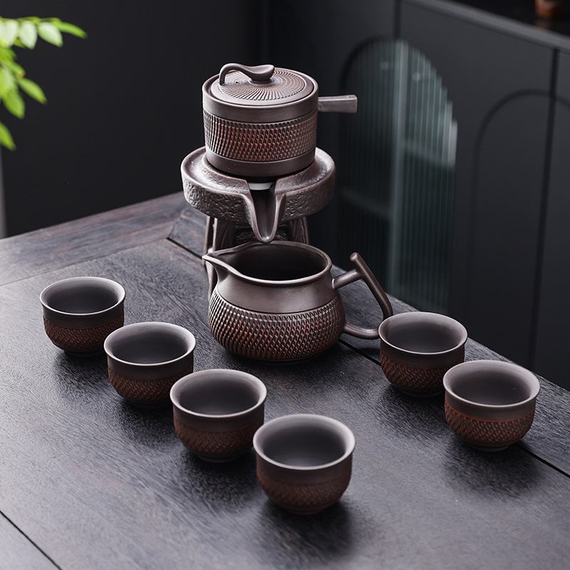 Set de ceai din ceramică din argilă purpurie, semi-automat, pentru casă și birou, cadou elegant