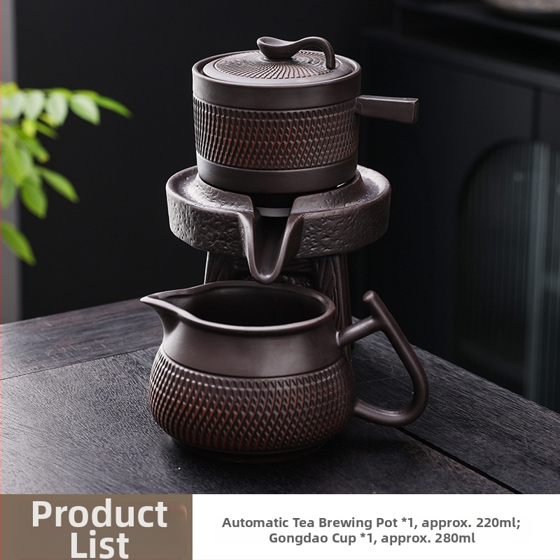 Set de ceai din ceramică din argilă purpurie, semi-automat, pentru casă și birou, cadou elegant