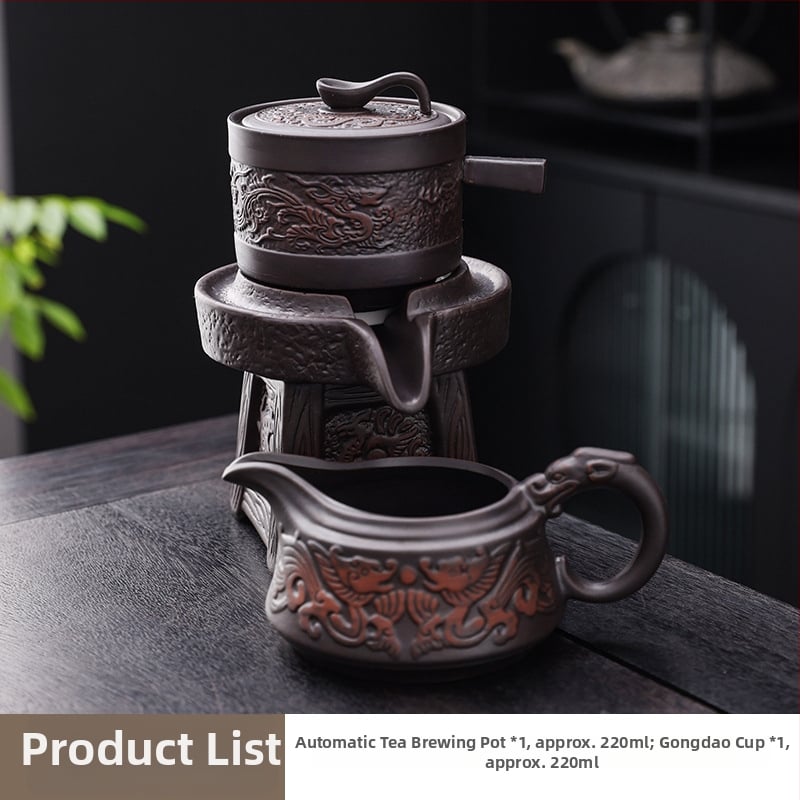 Set de ceai din ceramică din argilă purpurie, semi-automat, pentru casă și birou, cadou elegant