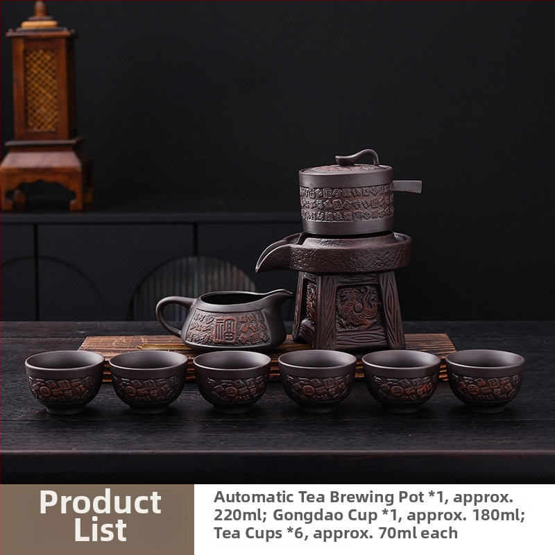 Set de ceai din ceramică din argilă purpurie, semi-automat, pentru casă și birou, cadou elegant