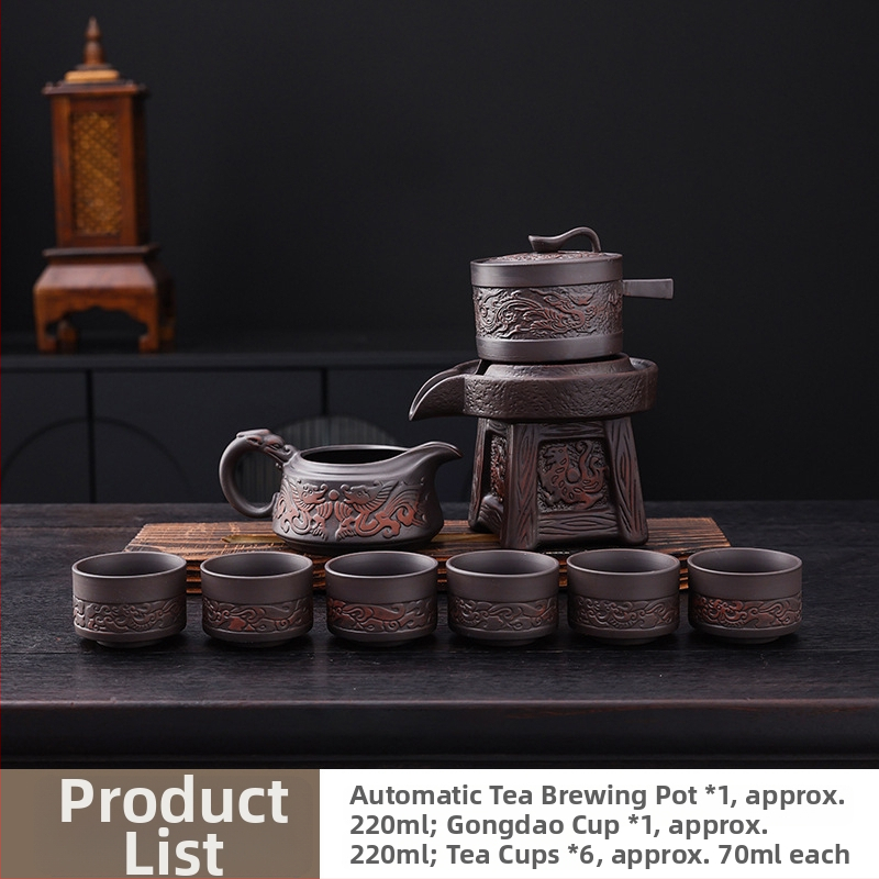 Set de ceai din ceramică din argilă purpurie, semi-automat, pentru casă și birou, cadou elegant