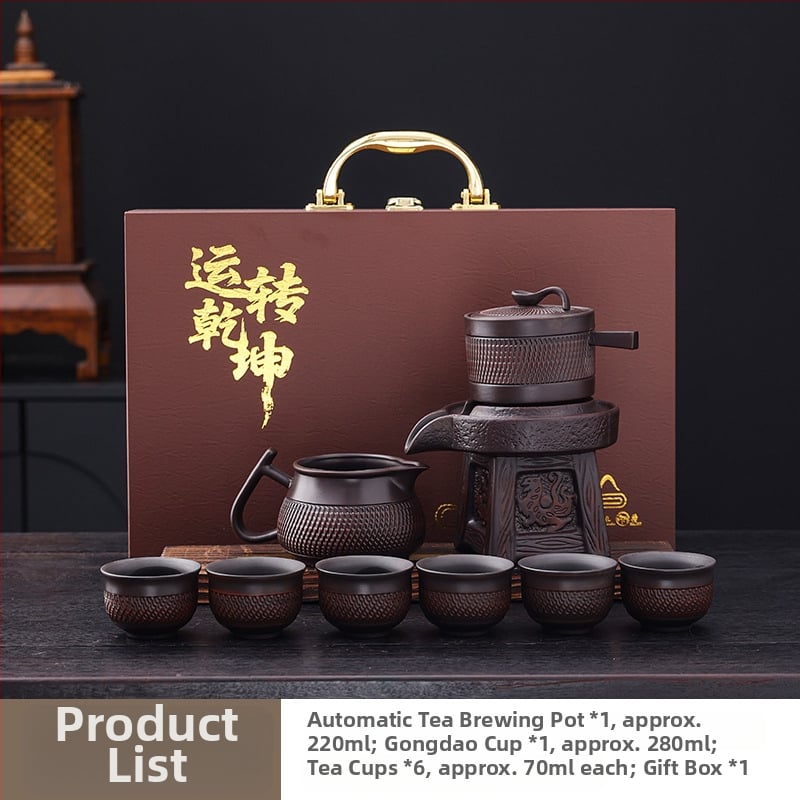 Set de ceai din ceramică din argilă purpurie, semi-automat, pentru casă și birou, cadou elegant