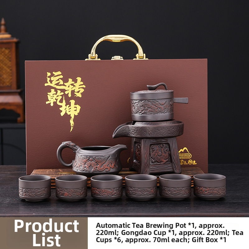 Set de ceai din ceramică din argilă purpurie, semi-automat, pentru casă și birou, cadou elegant