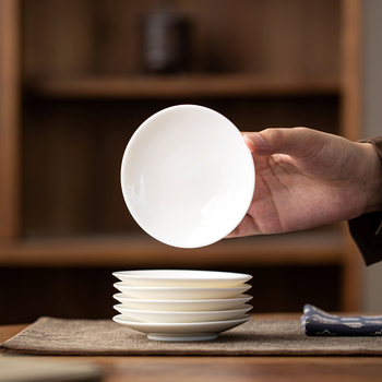 Accesorii pentru setul de ceai Kung Fu din mutton-fat jade — suporturi ceramice pentru cești, farfurioare rotunde, vas pentru condimente, platou pentru fructe, farfurioare mici, Chinese pastries