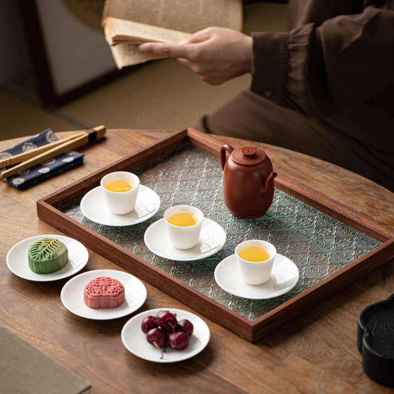 Accesorii pentru setul de ceai Kung Fu din mutton-fat jade — suporturi ceramice pentru cești, farfurioare rotunde, vas pentru condimente, platou pentru fructe, farfurioare mici, Chinese pastries