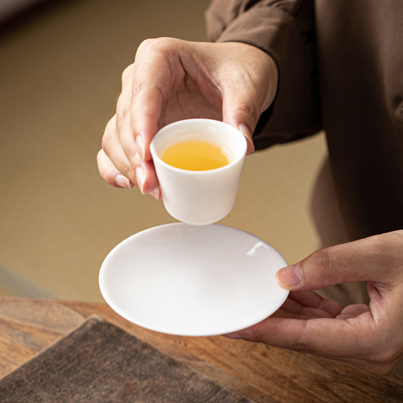 Accesorii pentru setul de ceai Kung Fu din mutton-fat jade — suporturi ceramice pentru cești, farfurioare rotunde, vas pentru condimente, platou pentru fructe, farfurioare mici, Chinese pastries