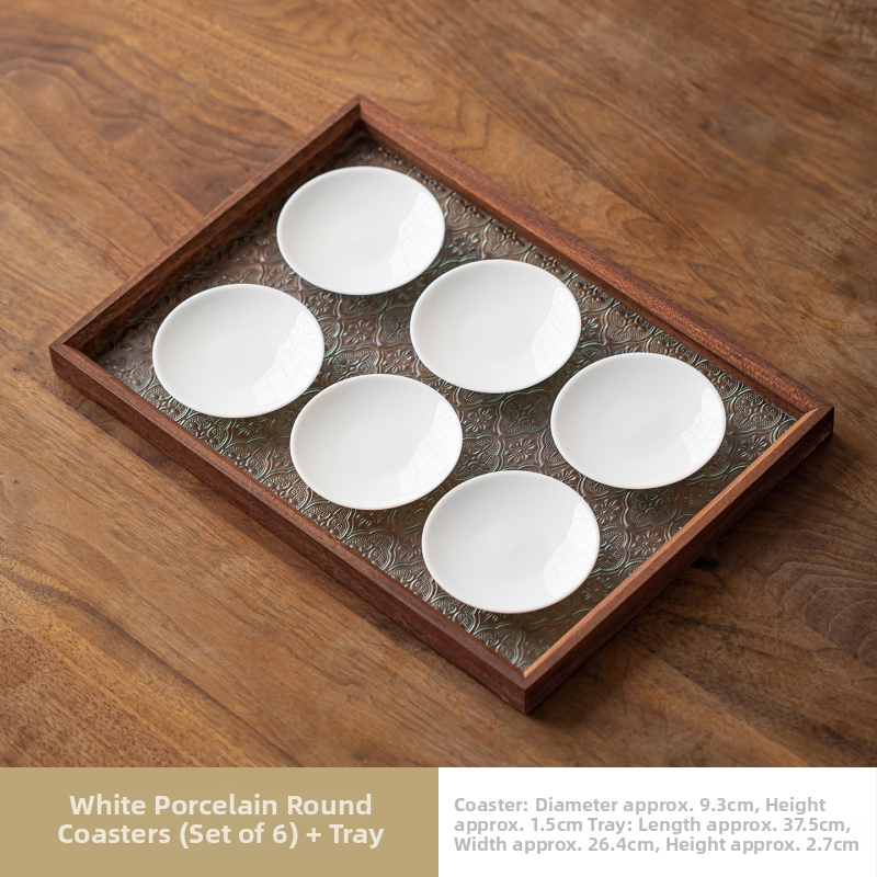 Accesorii pentru setul de ceai Kung Fu din mutton-fat jade — suporturi ceramice pentru cești, farfurioare rotunde, vas pentru condimente, platou pentru fructe, farfurioare mici, Chinese pastries