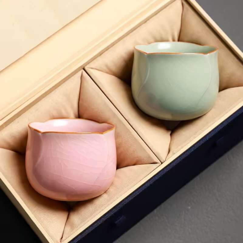 Ceșcă de ceai din porțelan Ru Kiln, roz, elegantă și de înaltă calitate, design roz, cană pentru cuplu