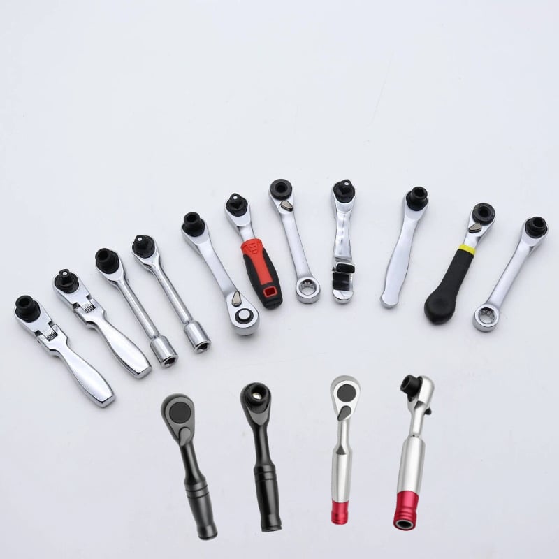 Cheie mini ratchet cu 72 dinți, pentru spații înguste, cu bituri pentru șurubelniță, 1/4 inch drive, înainte și înapoi