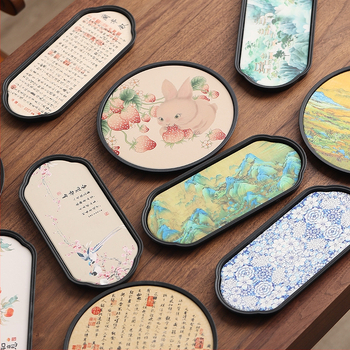Tavă ceramică pentru ceai, suport absorbant și tavă mică de uscare rapidă, stil chinezesc retro Kung Fu accesorii pentru ceai