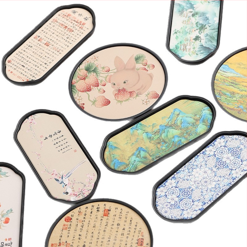 Tavă ceramică pentru ceai, suport absorbant și tavă mică de uscare rapidă, stil chinezesc retro Kung Fu accesorii pentru ceai