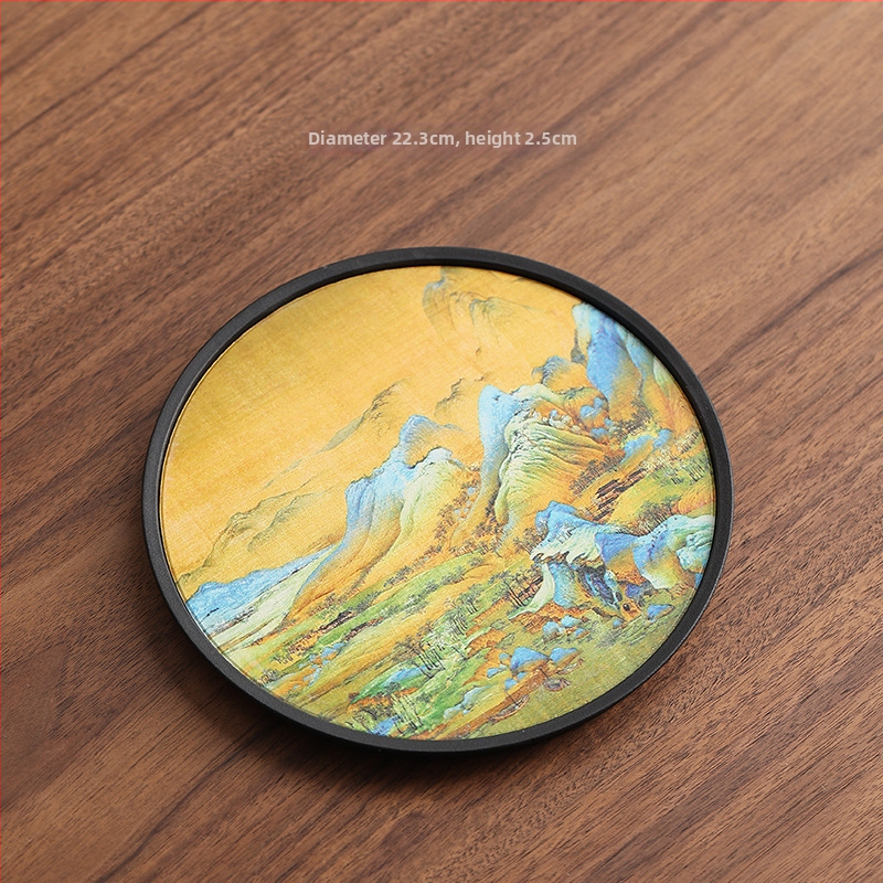 Tavă ceramică pentru ceai, suport absorbant și tavă mică de uscare rapidă, stil chinezesc retro Kung Fu accesorii pentru ceai