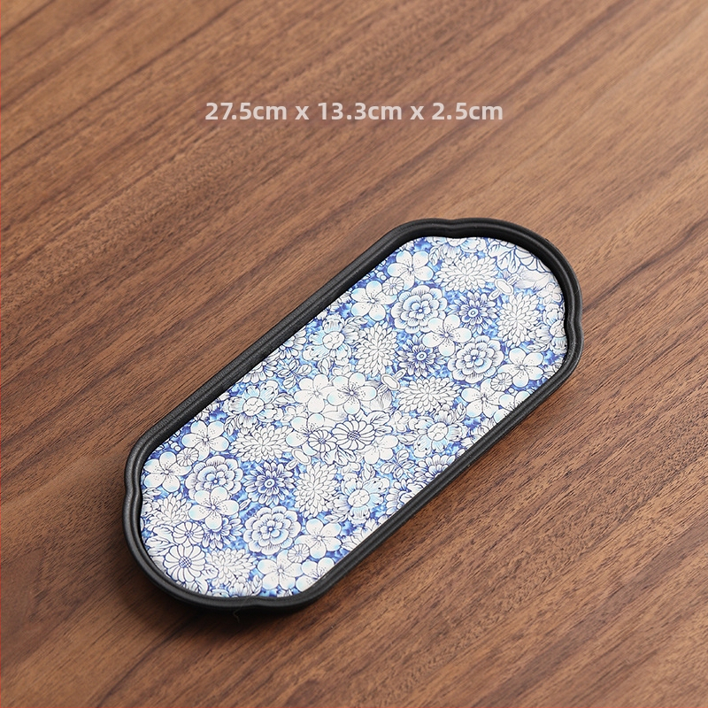 Tavă ceramică pentru ceai, suport absorbant și tavă mică de uscare rapidă, stil chinezesc retro Kung Fu accesorii pentru ceai