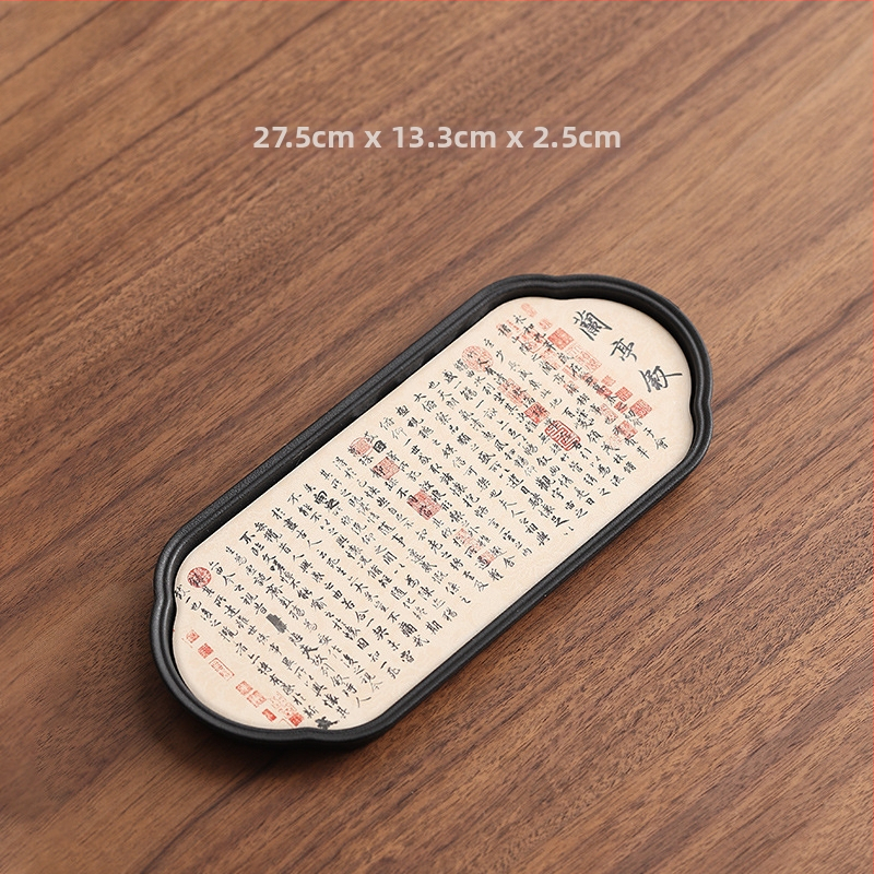 Tavă ceramică pentru ceai, suport absorbant și tavă mică de uscare rapidă, stil chinezesc retro Kung Fu accesorii pentru ceai