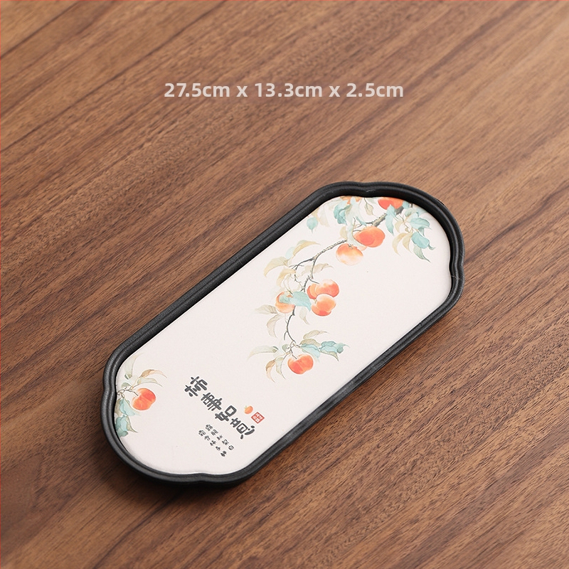 Tavă ceramică pentru ceai, suport absorbant și tavă mică de uscare rapidă, stil chinezesc retro Kung Fu accesorii pentru ceai