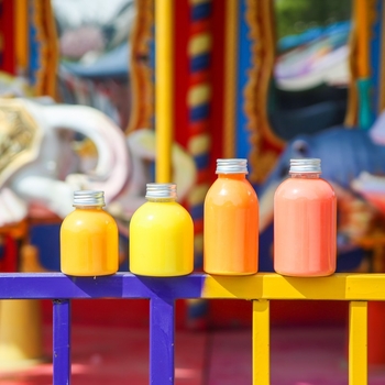 500ml PET μπουκάλι μιας χρήσης με καπάκι για τσάι με γάλα, χαριτωμένο μπουκάλι ποτών για παραλαβή