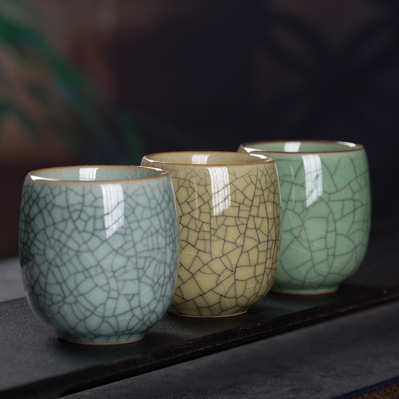 Cană ceramică Gongfu mare, ceașcă unică pentru ceai, cadou de ceai cu glazură Celadon