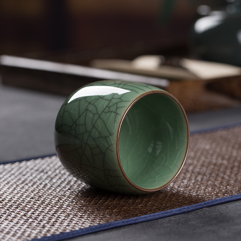Cană ceramică Gongfu mare, ceașcă unică pentru ceai, cadou de ceai cu glazură Celadon