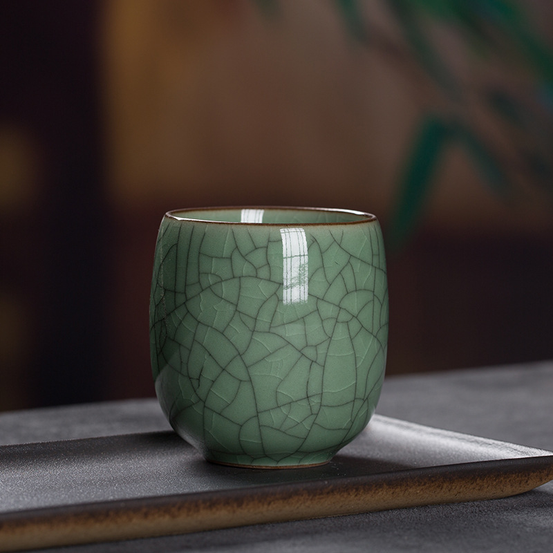 Cană ceramică Gongfu mare, ceașcă unică pentru ceai, cadou de ceai cu glazură Celadon