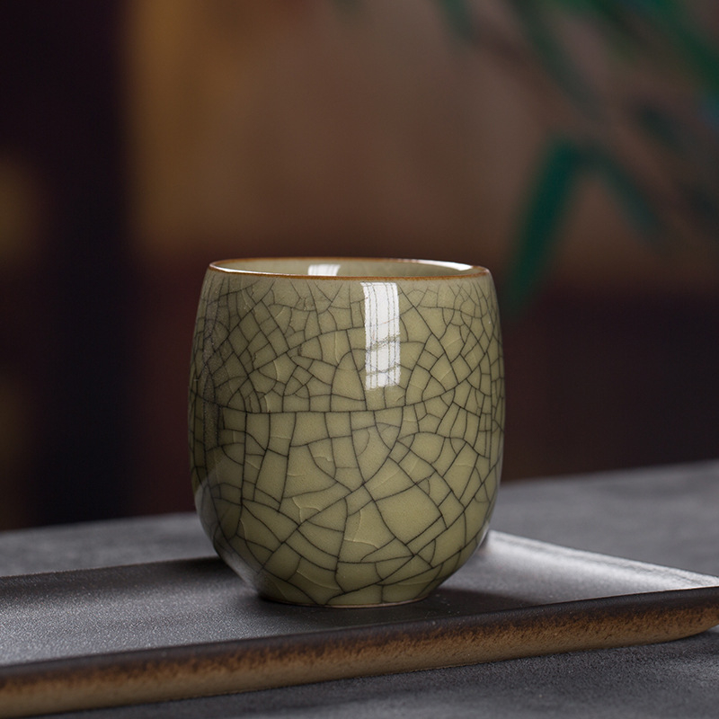 Cană ceramică Gongfu mare, ceașcă unică pentru ceai, cadou de ceai cu glazură Celadon