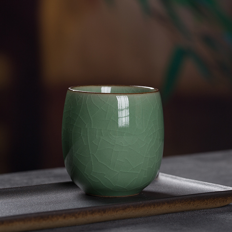 Cană ceramică Gongfu mare, ceașcă unică pentru ceai, cadou de ceai cu glazură Celadon