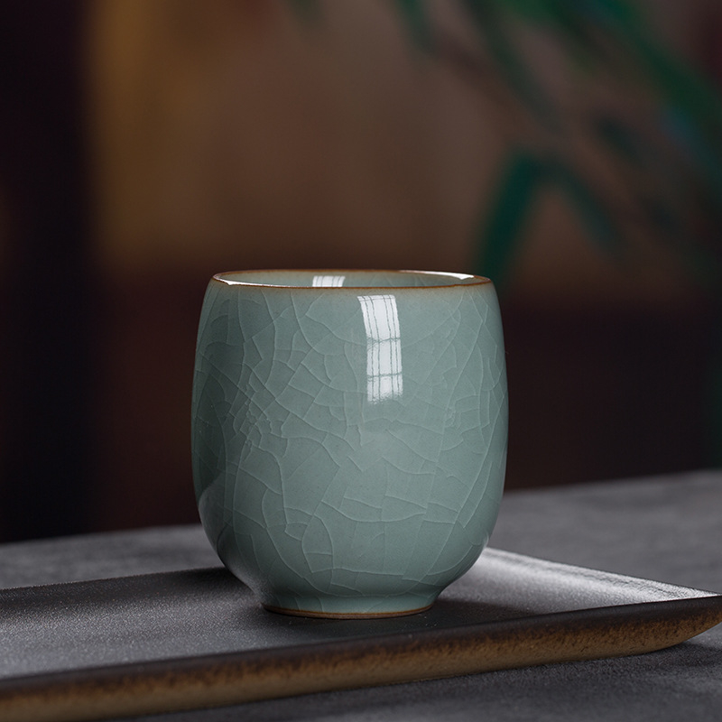 Cană ceramică Gongfu mare, ceașcă unică pentru ceai, cadou de ceai cu glazură Celadon