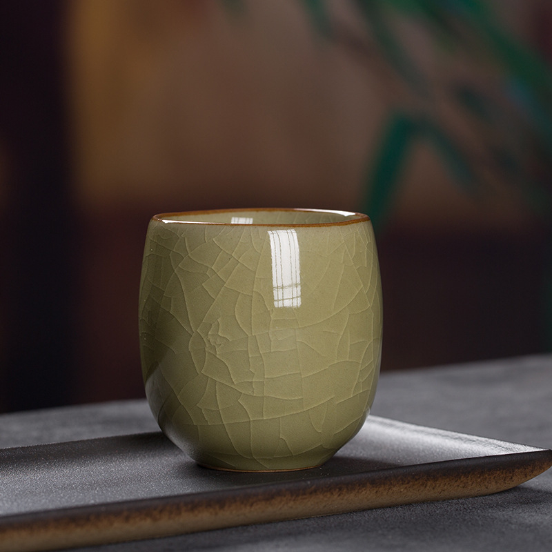 Cană ceramică Gongfu mare, ceașcă unică pentru ceai, cadou de ceai cu glazură Celadon