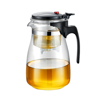 Ceainic din sticlă cu separare a apei și filtrare cu un singur buton, 500 ml, pentru uz casnic.
