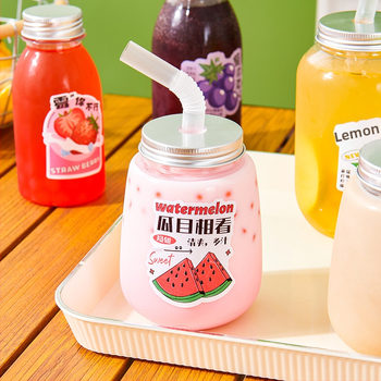 Pahar plastic de unică folosință pentru ceai cu lapte, cu capac, stil modern, pentru sucuri și băuturi reci, capacitate sub 100 ml