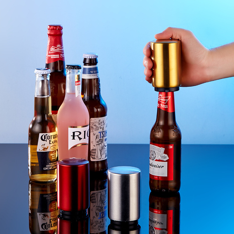 Deschizător de sticle de bere din oțel inoxidabil, tip apăsare, pentru bar și casă, cadou creativ