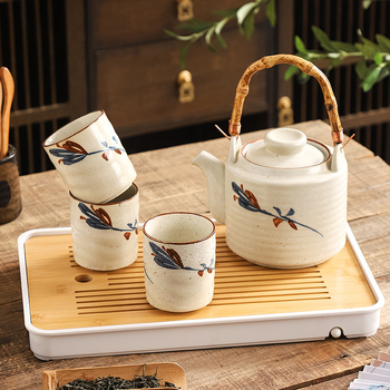 Ceainic ceramic în stil chinezesc, capacitate mare, cu mâner basculant — set Kung Fu de ceai cu ceainice mari și mici