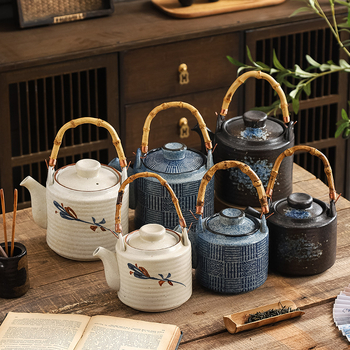 Ceainic ceramic în stil chinezesc, capacitate mare, cu mâner basculant — set Kung Fu de ceai cu ceainice mari și mici