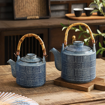 Ceainic ceramic în stil chinezesc, capacitate mare, cu mâner basculant — set Kung Fu de ceai cu ceainice mari și mici