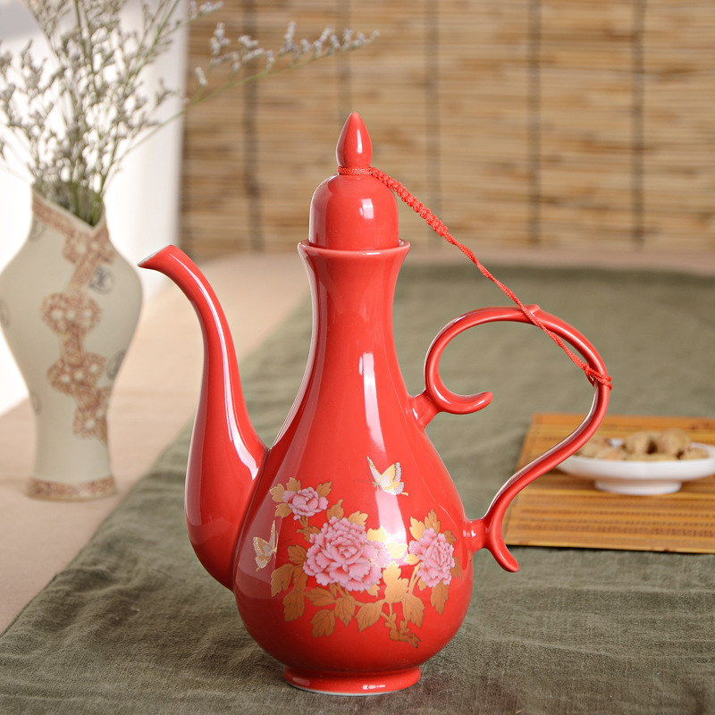 Decantor ceramic pentru vin, stil retro