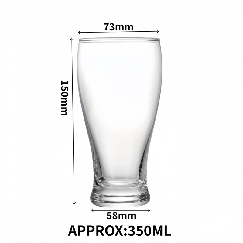 Pahar de bere din sticlă, 301–400 ml, design minimalist modern, bere craft, imprimare logo disponibil