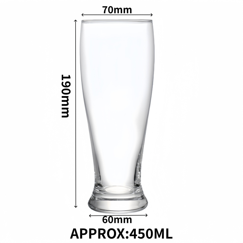 Pahar de bere din sticlă, 301–400 ml, design minimalist modern, bere craft, imprimare logo disponibil