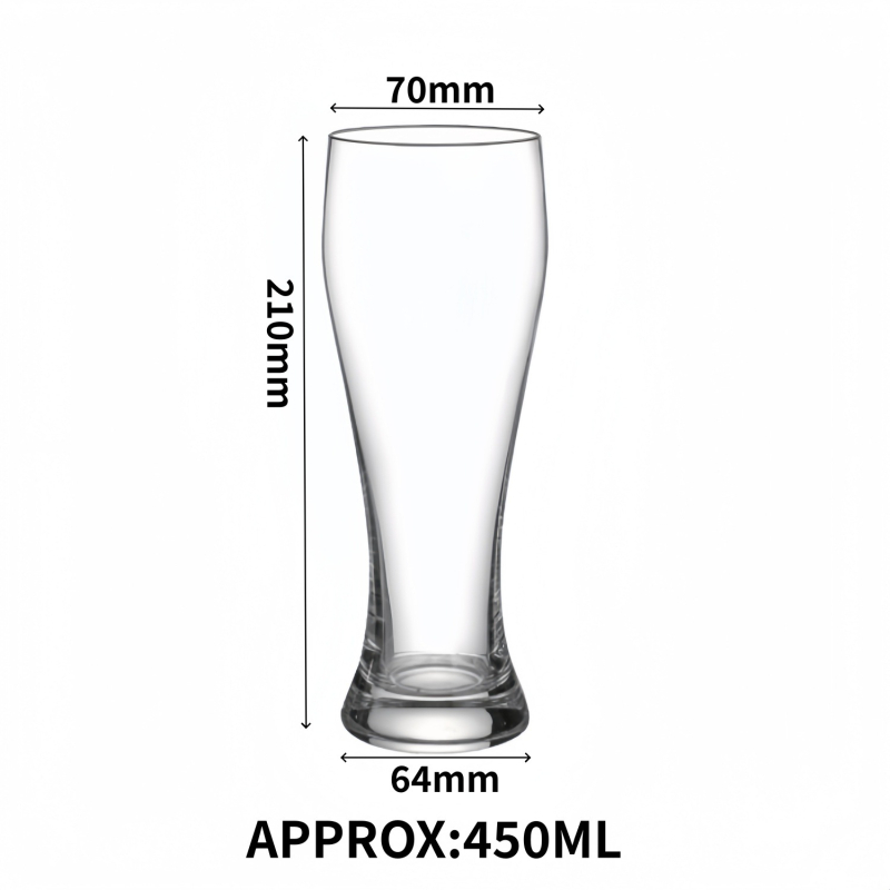 Pahar de bere din sticlă, 301–400 ml, design minimalist modern, bere craft, imprimare logo disponibil