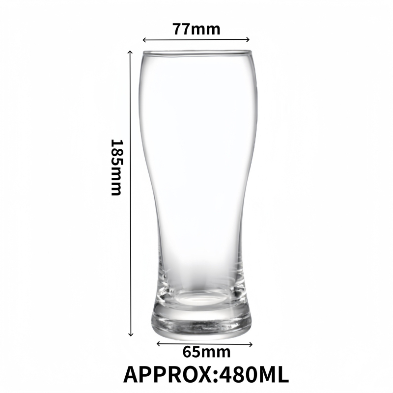 Pahar de bere din sticlă, 301–400 ml, design minimalist modern, bere craft, imprimare logo disponibil