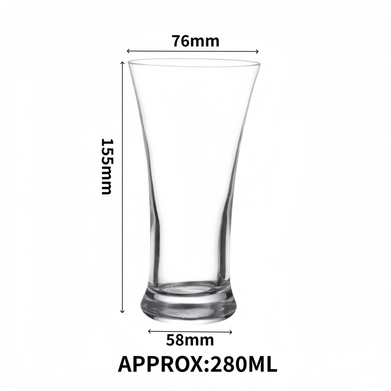 Pahar de bere din sticlă, 301–400 ml, design minimalist modern, bere craft, imprimare logo disponibil
