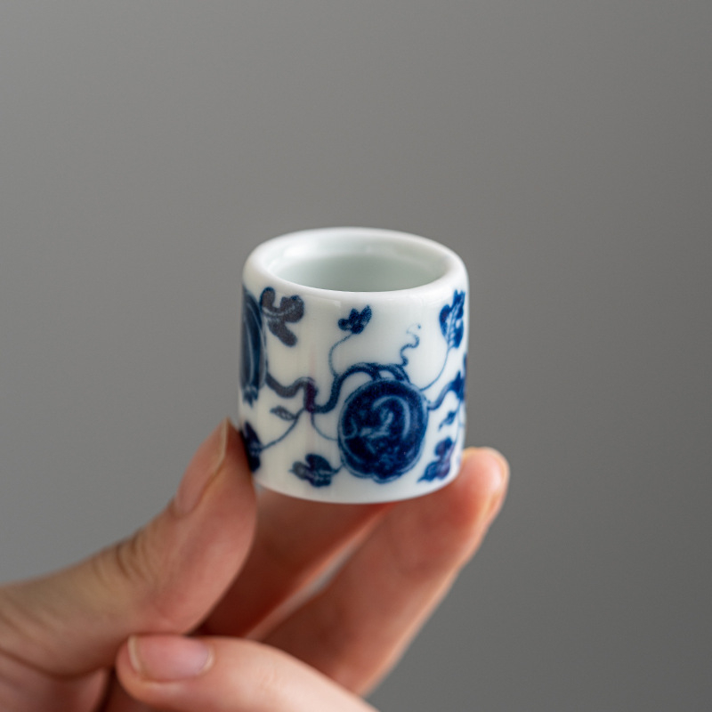 Suport pentru capacul de ceai, ceramică pictată manual, albastru și alb, stil chinezesc, accesorii ceremoniale pentru ceai