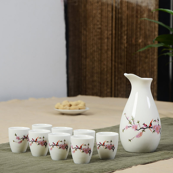 Set porțelén pentru băuturi, 9 piese, dozator de lichior, accesorii de vin, stil modern minimalist