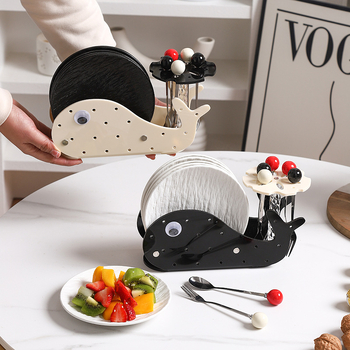 Set de furculițe pentru fructe din oțel inoxidabil cu lingură de desert și raft de depozitare – design proaspăt și drăguț, stil japonez-coreean, Lashangtao