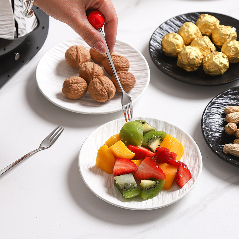 Set de furculițe pentru fructe din oțel inoxidabil cu lingură de desert și raft de depozitare – design proaspăt și drăguț, stil japonez-coreean, Lashangtao